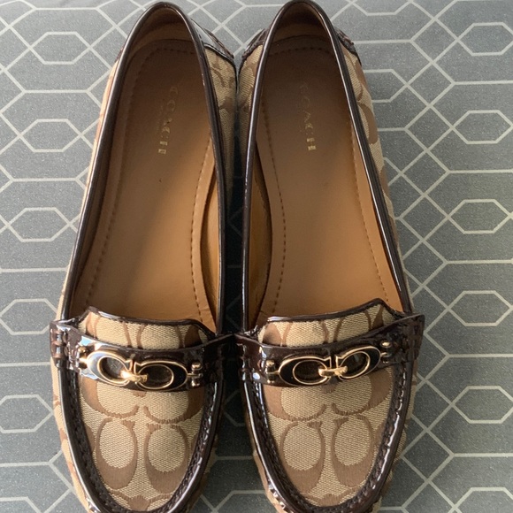 Coach Women's Khaki/Chestnut  Loafers - Picture 3 of 9